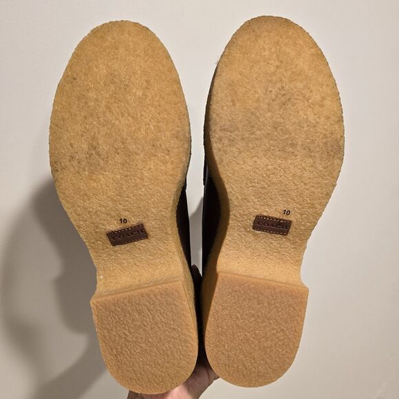 Coach Delaney Chelsea Boots Brown Leather Size 10 Chunky Lug Platform Sole Boho - Picture 8 of 16